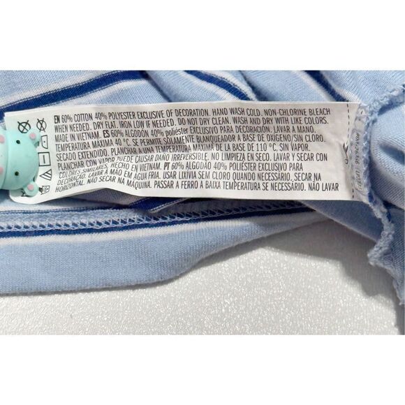 Forever 21 Womens Striped Collared Pullover Long Sleeve Crop Top Blue Size Small - Picture 9 of 10